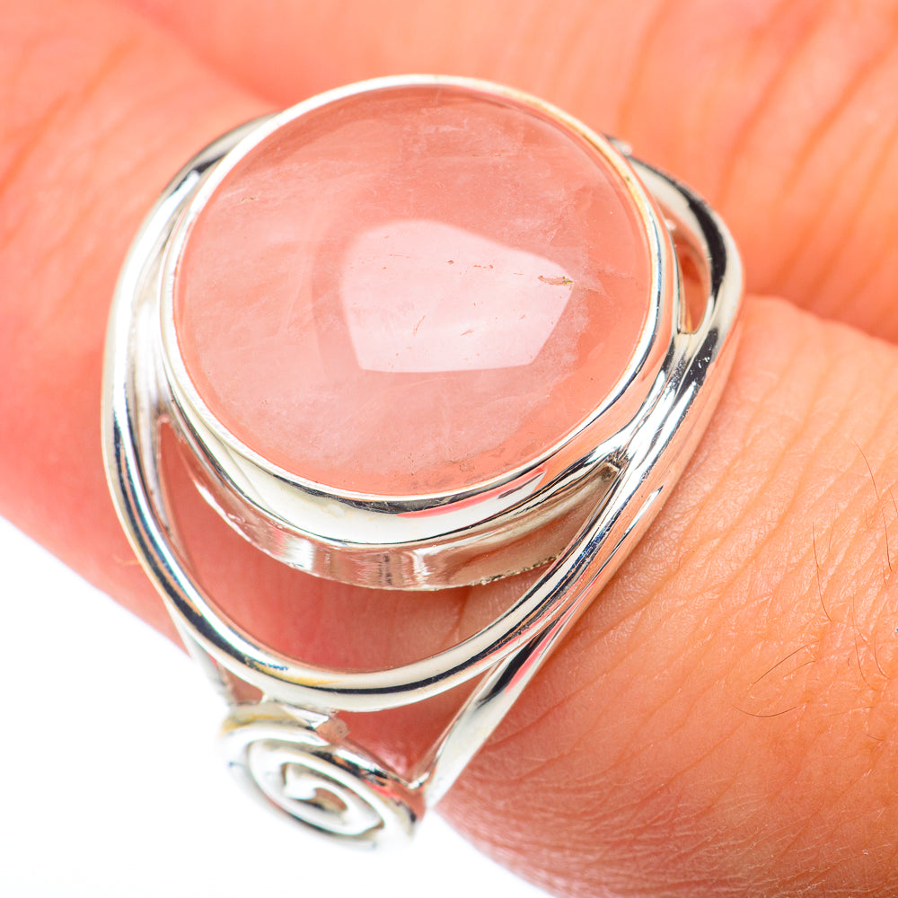 Rose Quartz Rings handcrafted by Anasilvercos - RING73879