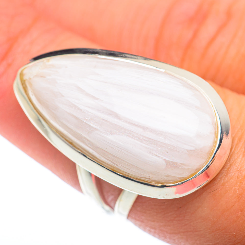 White Scolecite Rings handcrafted by Anasilvercos - RING74048