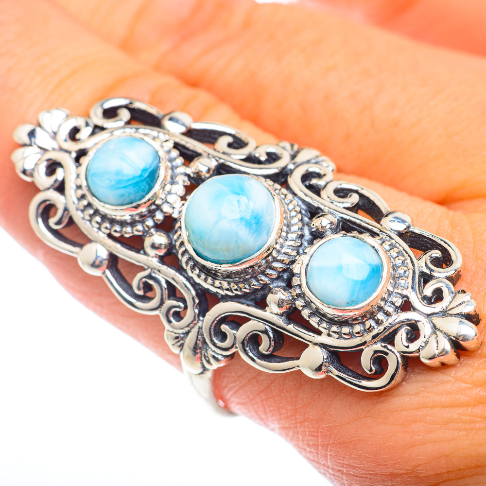 Larimar Rings handcrafted by Anasilvercos - RING74063