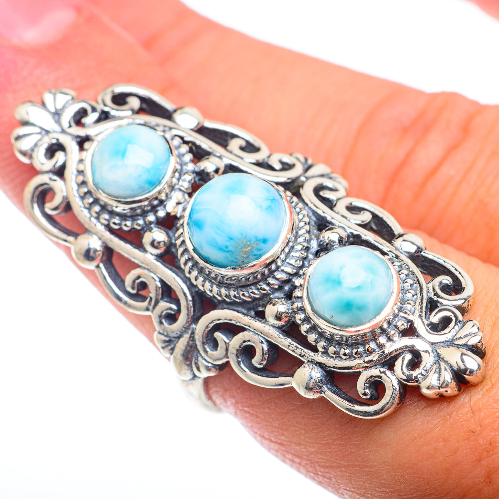 Larimar Rings handcrafted by Anasilvercos - RING74096