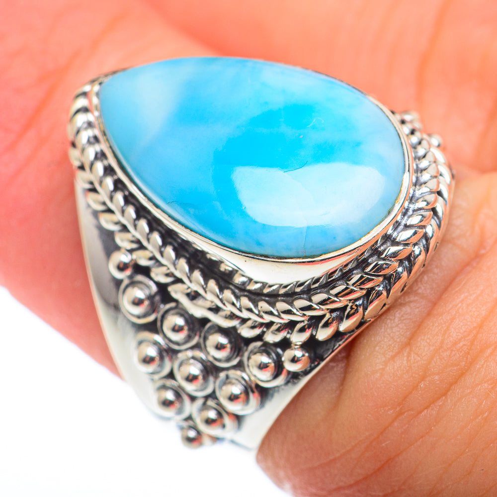 Larimar Rings handcrafted by Anasilvercos - RING74100