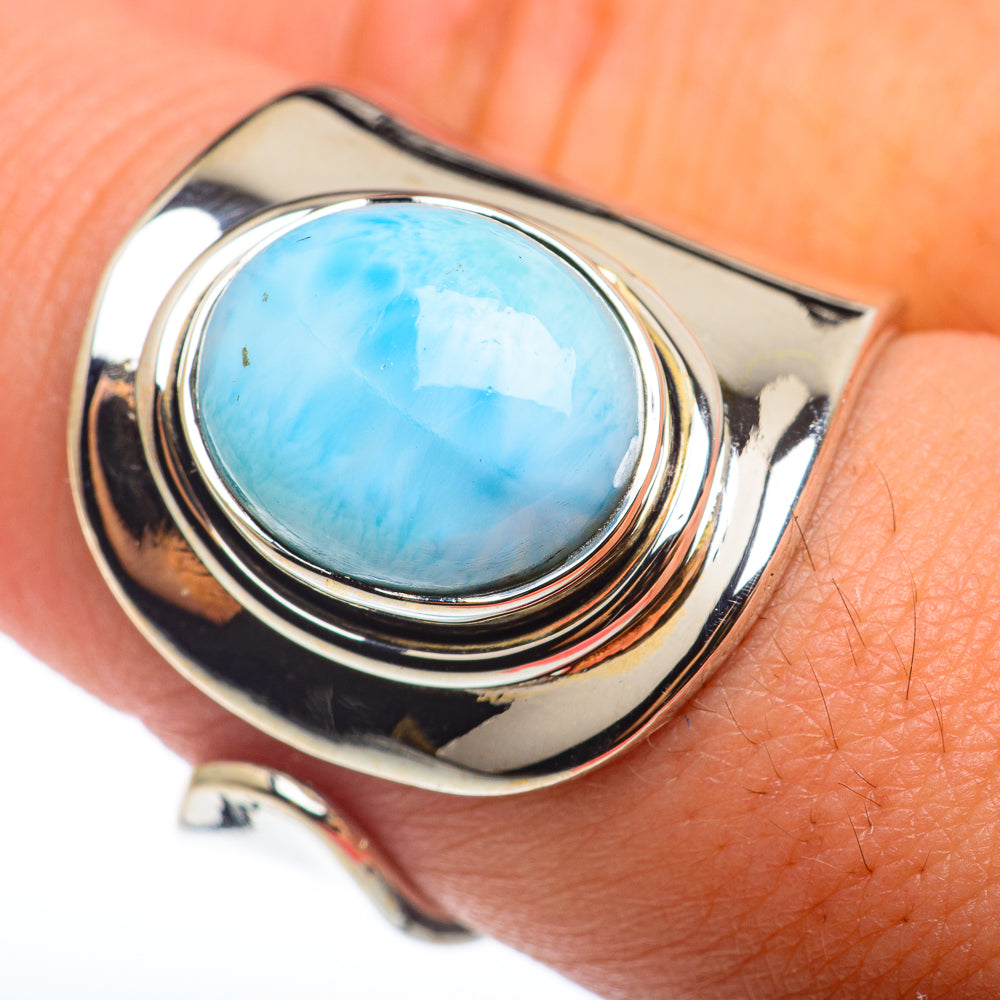 Larimar Rings handcrafted by Anasilvercos - RING74102