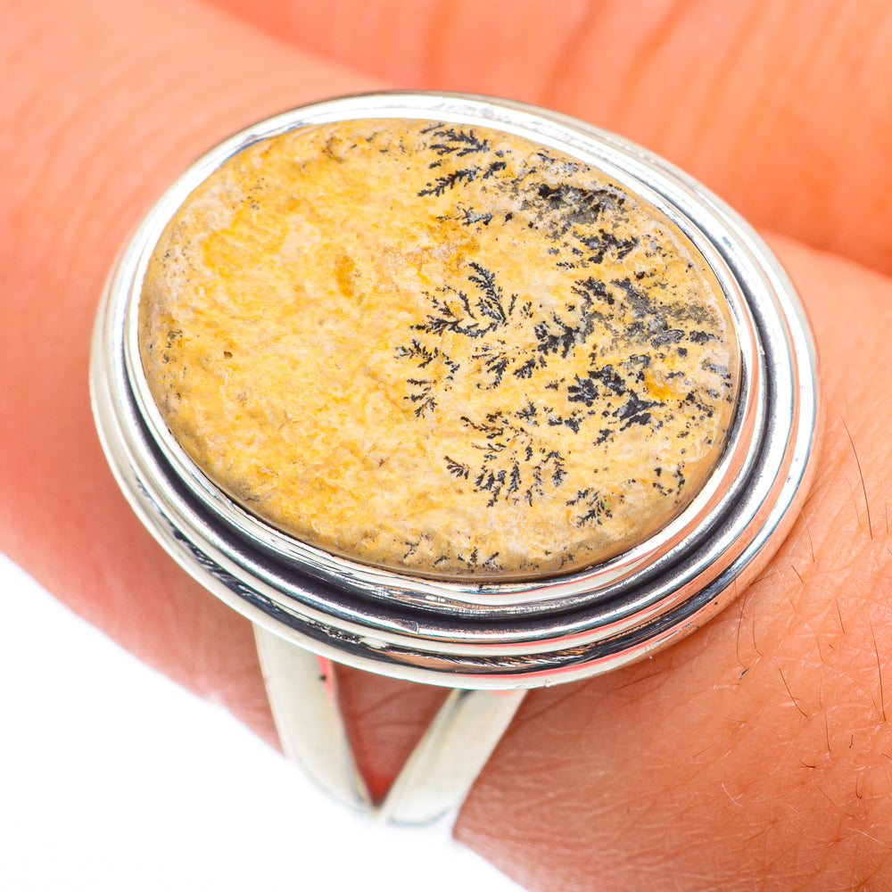 Scenic Dendritic Agate Rings handcrafted by Anasilvercos - RING74110