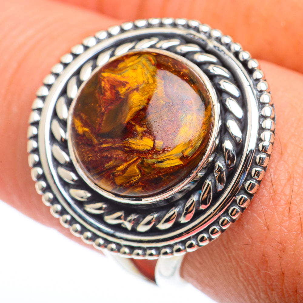 Golden Pietersite Rings handcrafted by Anasilvercos - RING74114