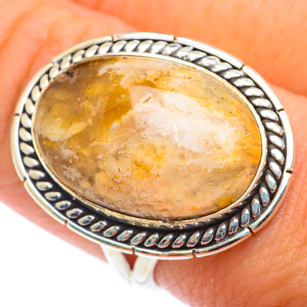 Plume Agate Rings handcrafted by Anasilvercos - RING74116