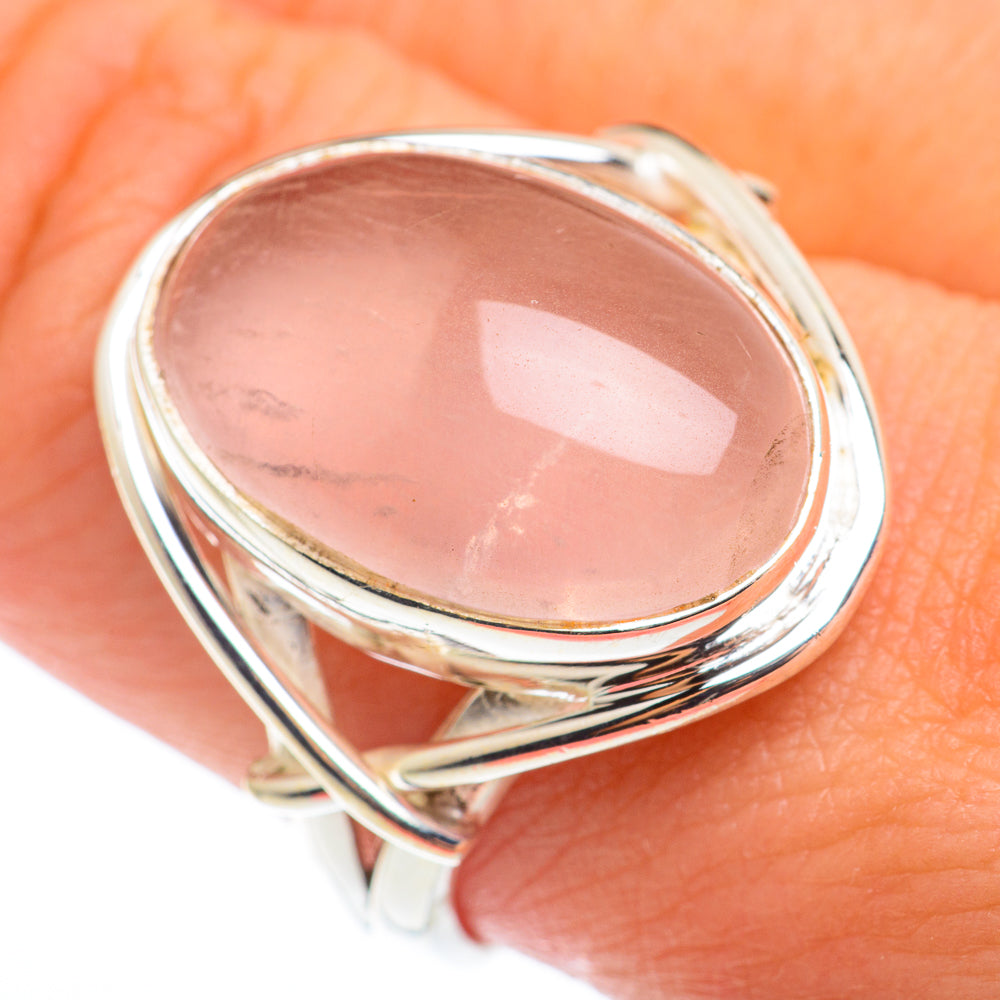 Rose Quartz Rings handcrafted by Anasilvercos - RING74161
