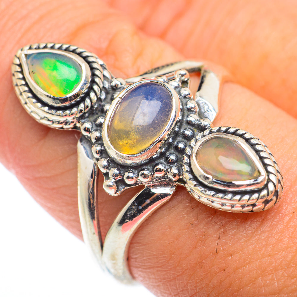 Ethiopian Opal Rings handcrafted by Anasilvercos - RING74178