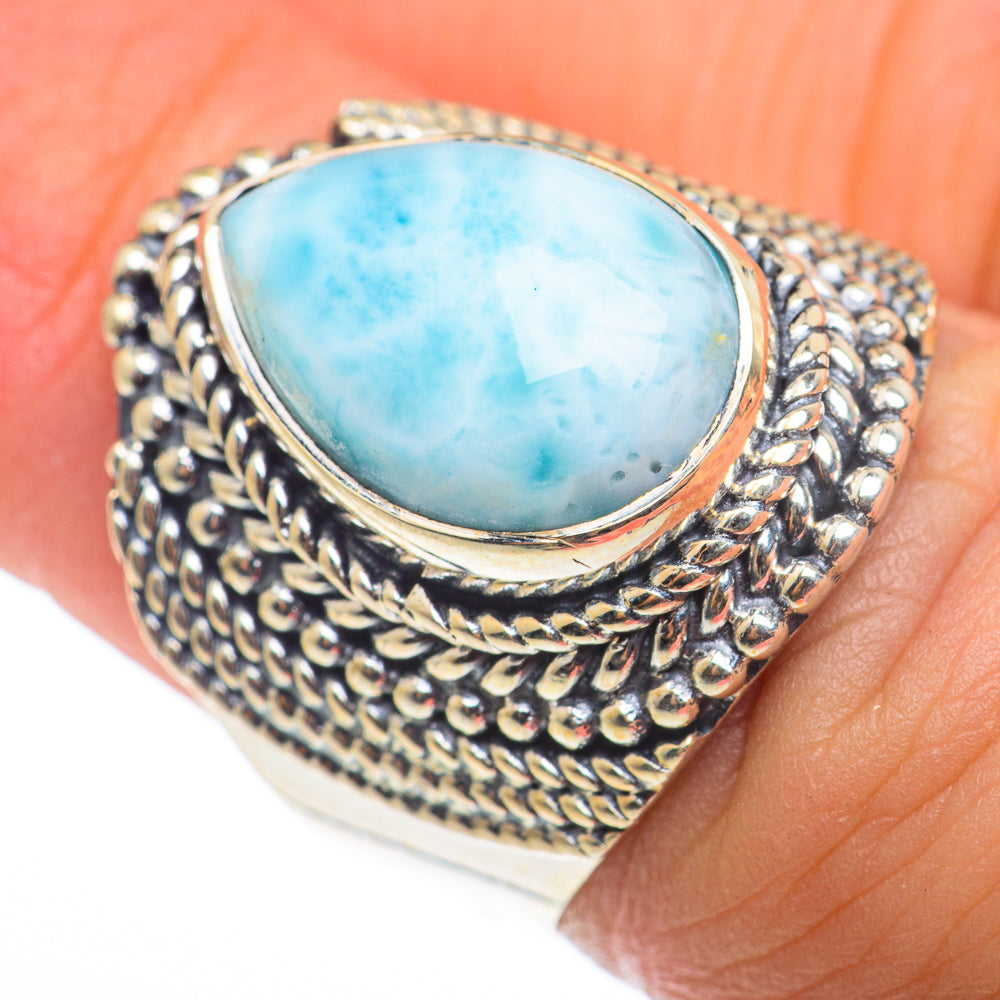 Larimar Rings handcrafted by Anasilvercos - RING74191