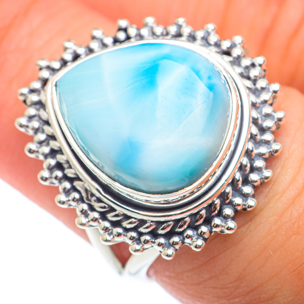 Larimar Rings handcrafted by Anasilvercos - RING74226