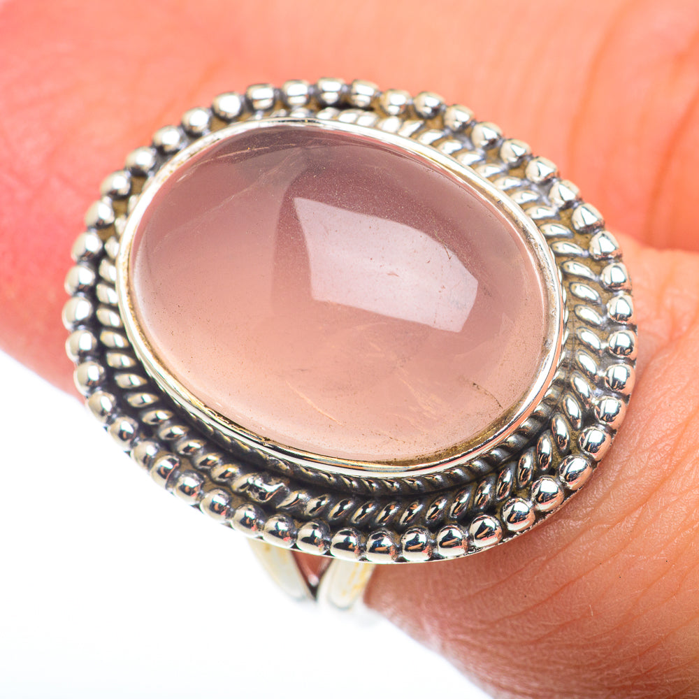 Rose Quartz Rings handcrafted by Anasilvercos - RING74241