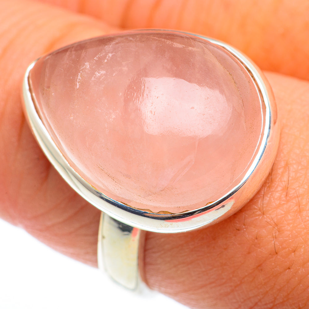 Rose Quartz Rings handcrafted by Anasilvercos - RING74244