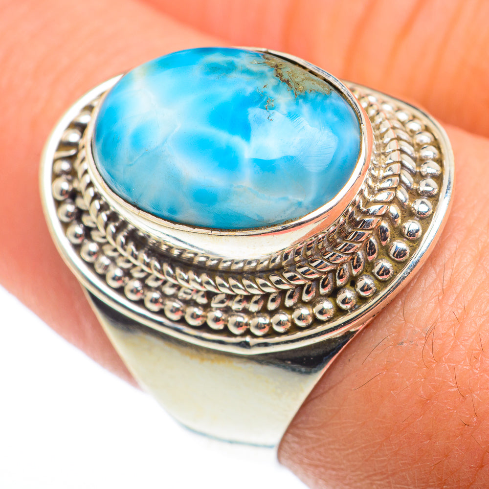 Larimar Rings handcrafted by Anasilvercos - RING74269