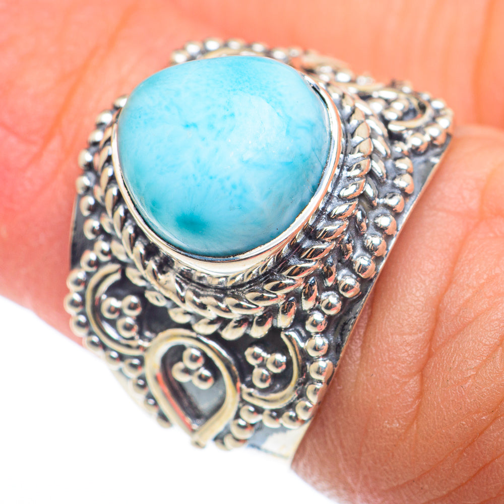 Larimar Rings handcrafted by Anasilvercos - RING74304