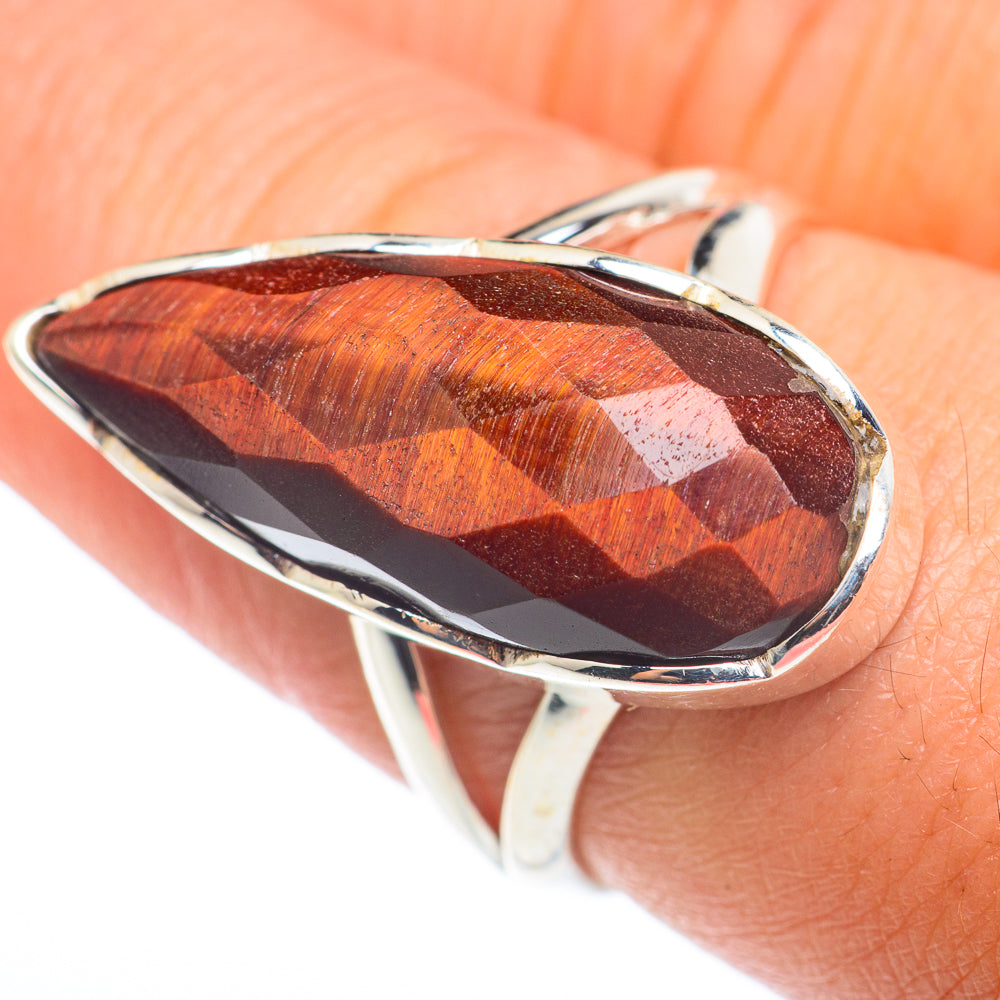 Red Tiger Eye Rings handcrafted by Anasilvercos - RING74312