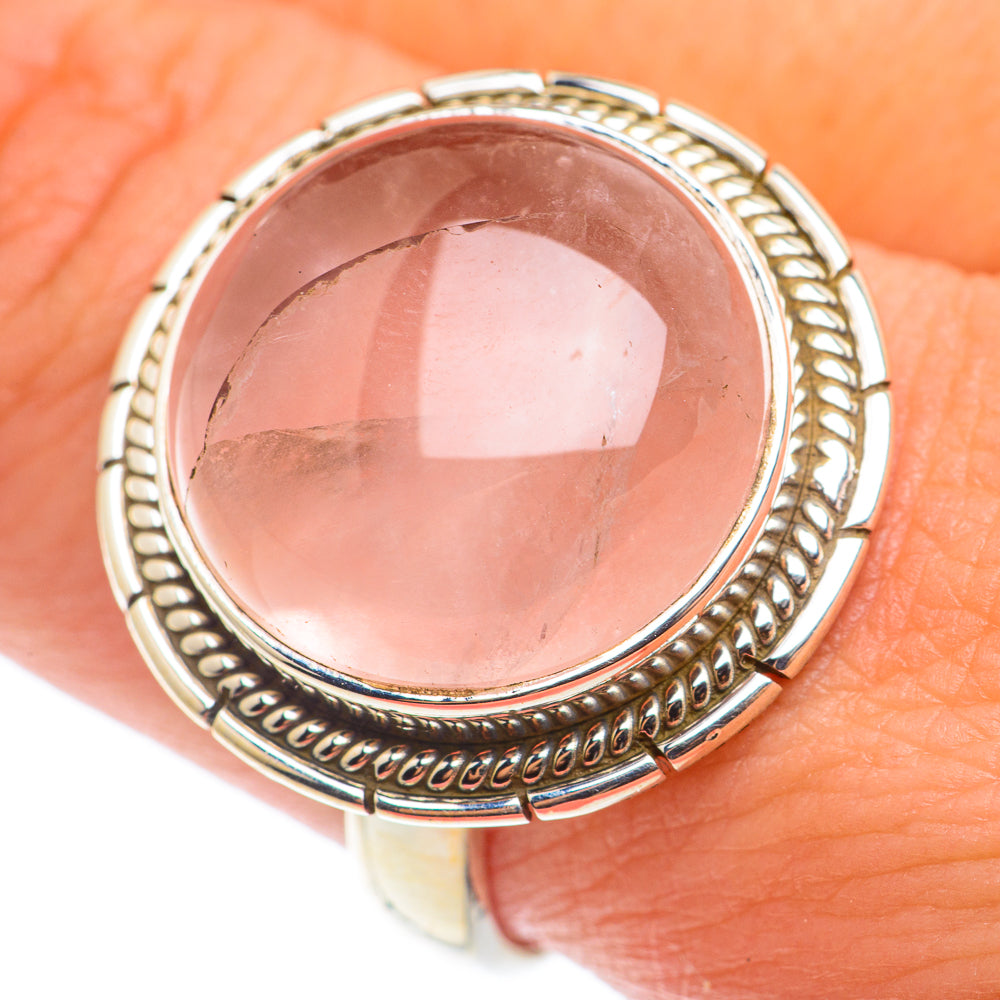 Rose Quartz Rings handcrafted by Anasilvercos - RING74317