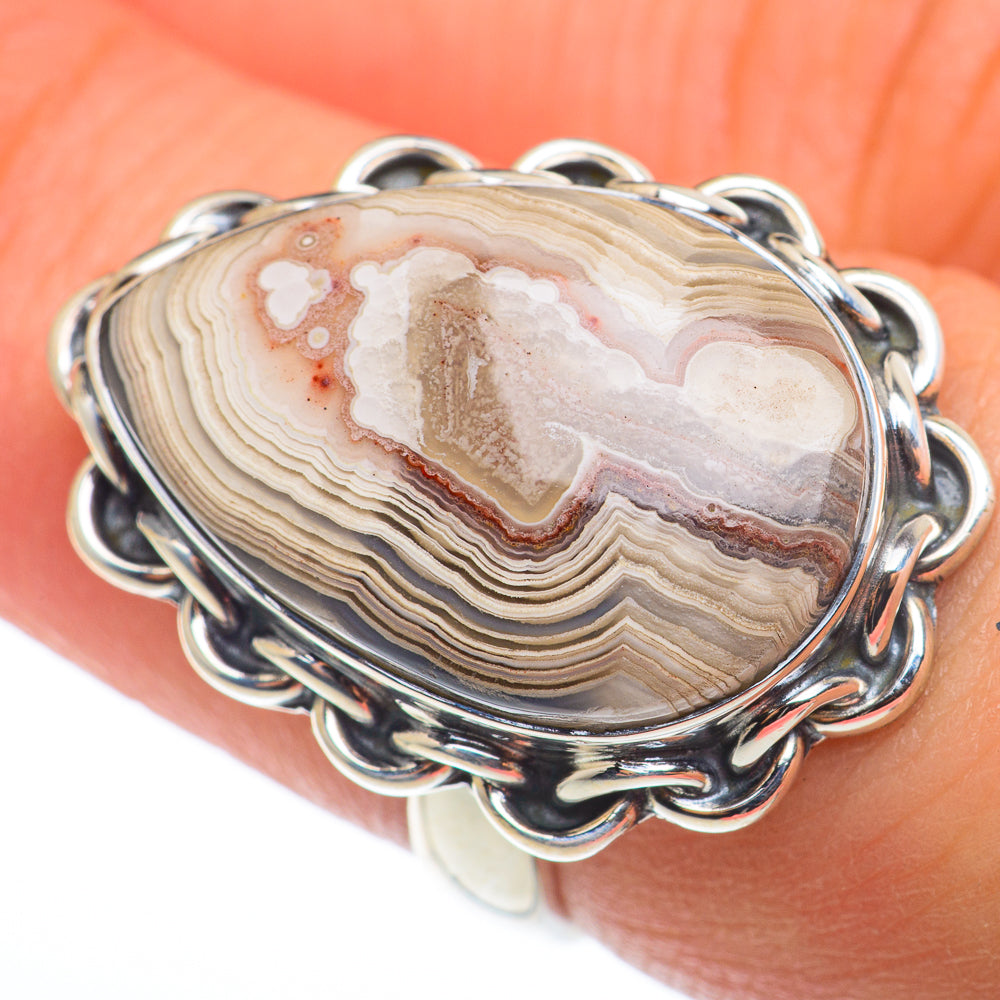 Laguna Lace Agate Rings handcrafted by Anasilvercos - RING74324