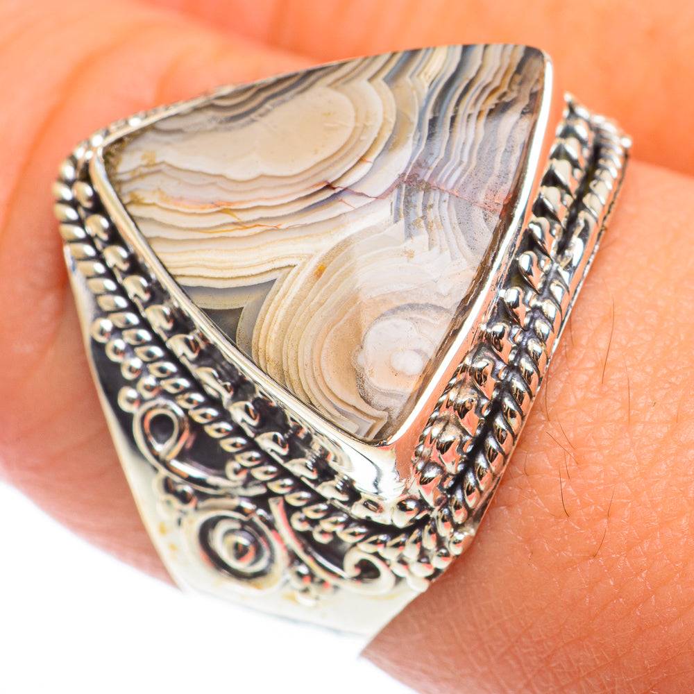 Laguna Lace Agate Rings handcrafted by Anasilvercos - RING74325