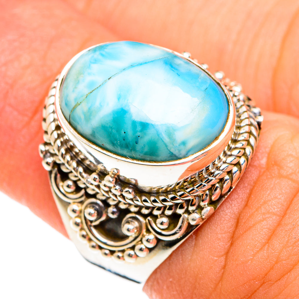 Larimar Rings handcrafted by Anasilvercos - RING74414