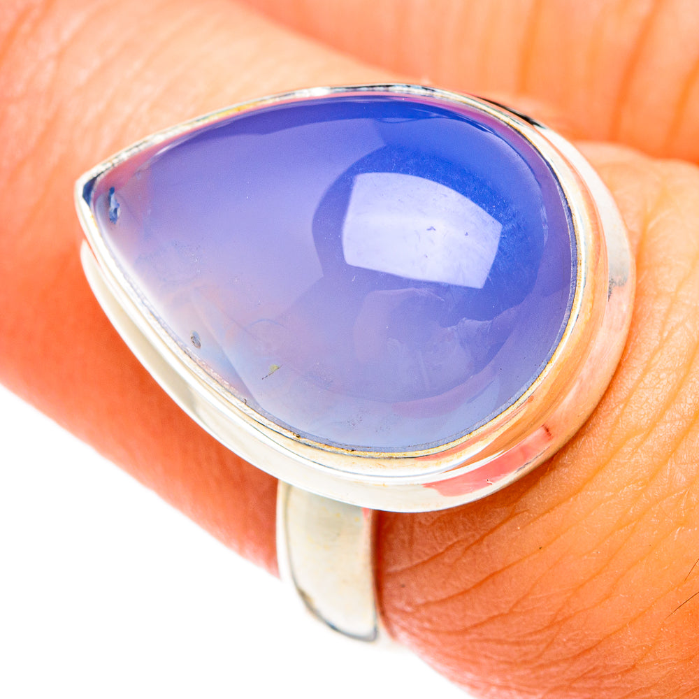 Aqua Chalcedony Rings handcrafted by Anasilvercos - RING74494