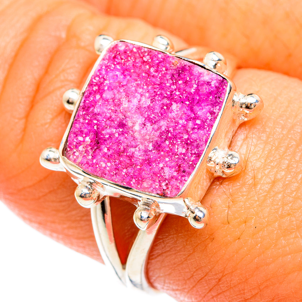Cobalto Calcite Druzy Rings handcrafted by Anasilvercos - RING74505