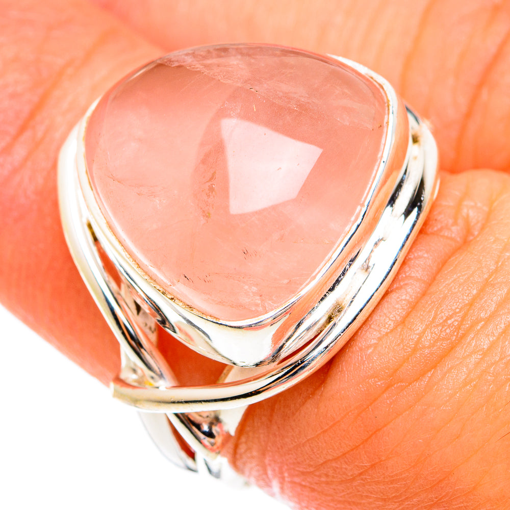 Rose Quartz Rings handcrafted by Anasilvercos - RING74506