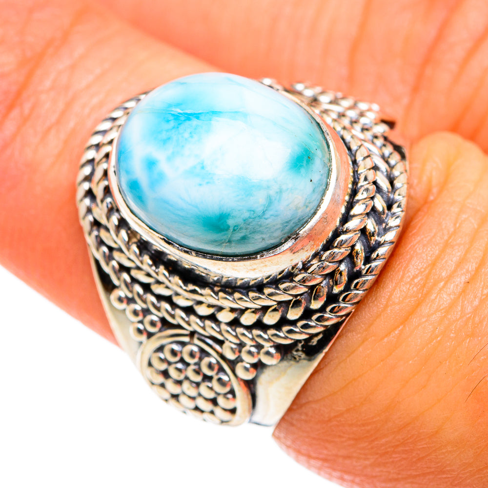 Larimar Rings handcrafted by Anasilvercos - RING74532