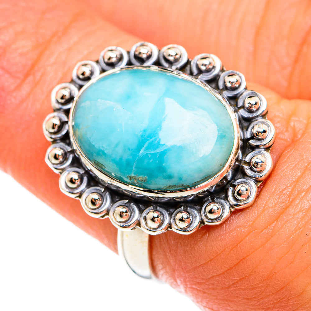 Larimar Rings handcrafted by Anasilvercos - RING74536