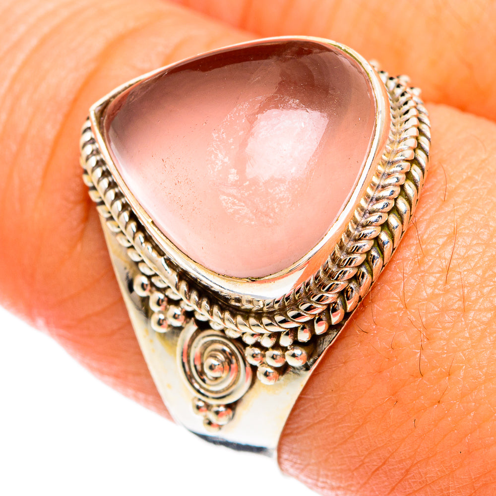Rose Quartz Rings handcrafted by Anasilvercos - RING74547