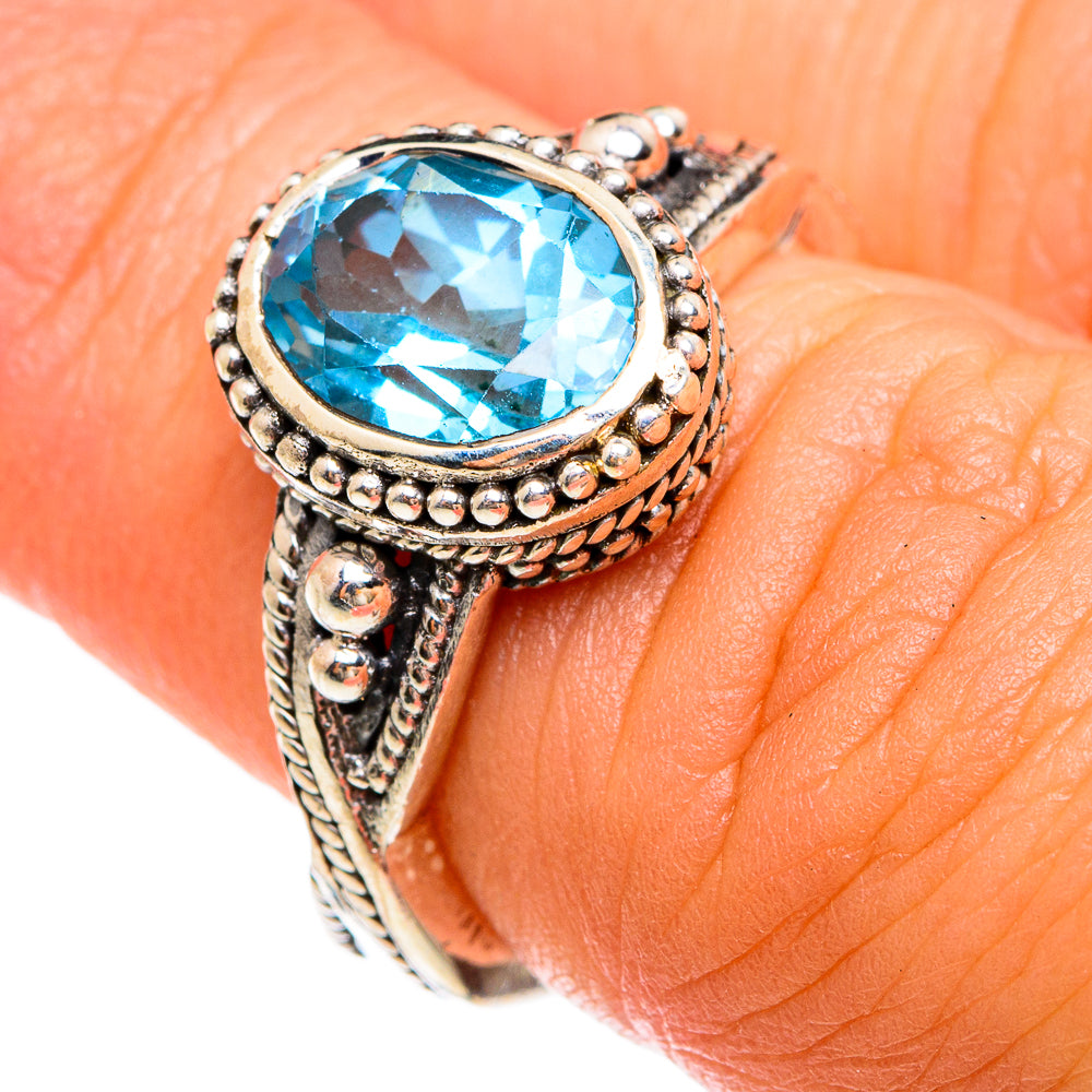 Blue Topaz Rings handcrafted by Anasilvercos - RING74572