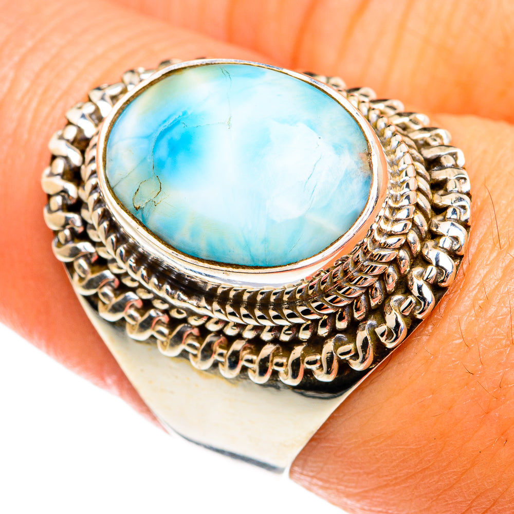 Larimar Rings handcrafted by Anasilvercos - RING74573