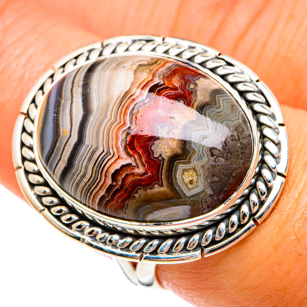 Laguna Lace Agate Rings handcrafted by Anasilvercos - RING74579