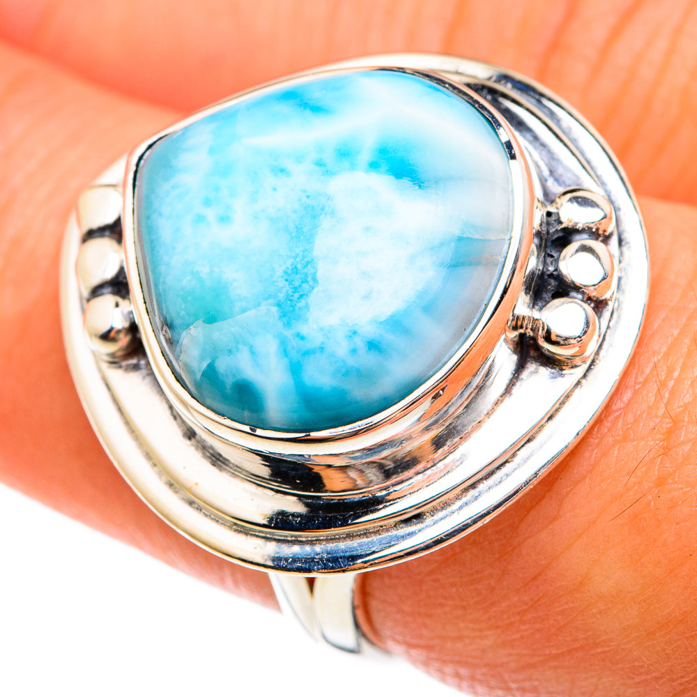 Larimar Rings handcrafted by Anasilvercos - RING74646
