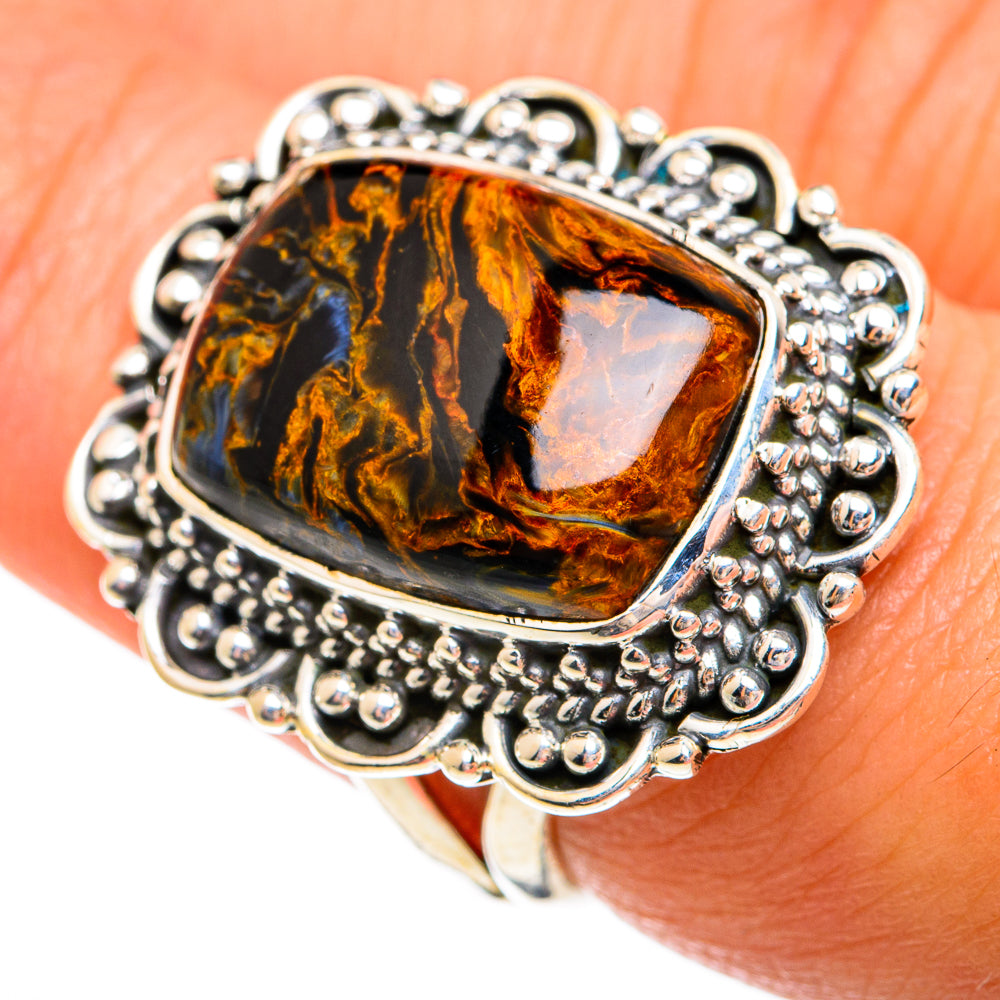 Golden Pietersite Rings handcrafted by Anasilvercos - RING74655