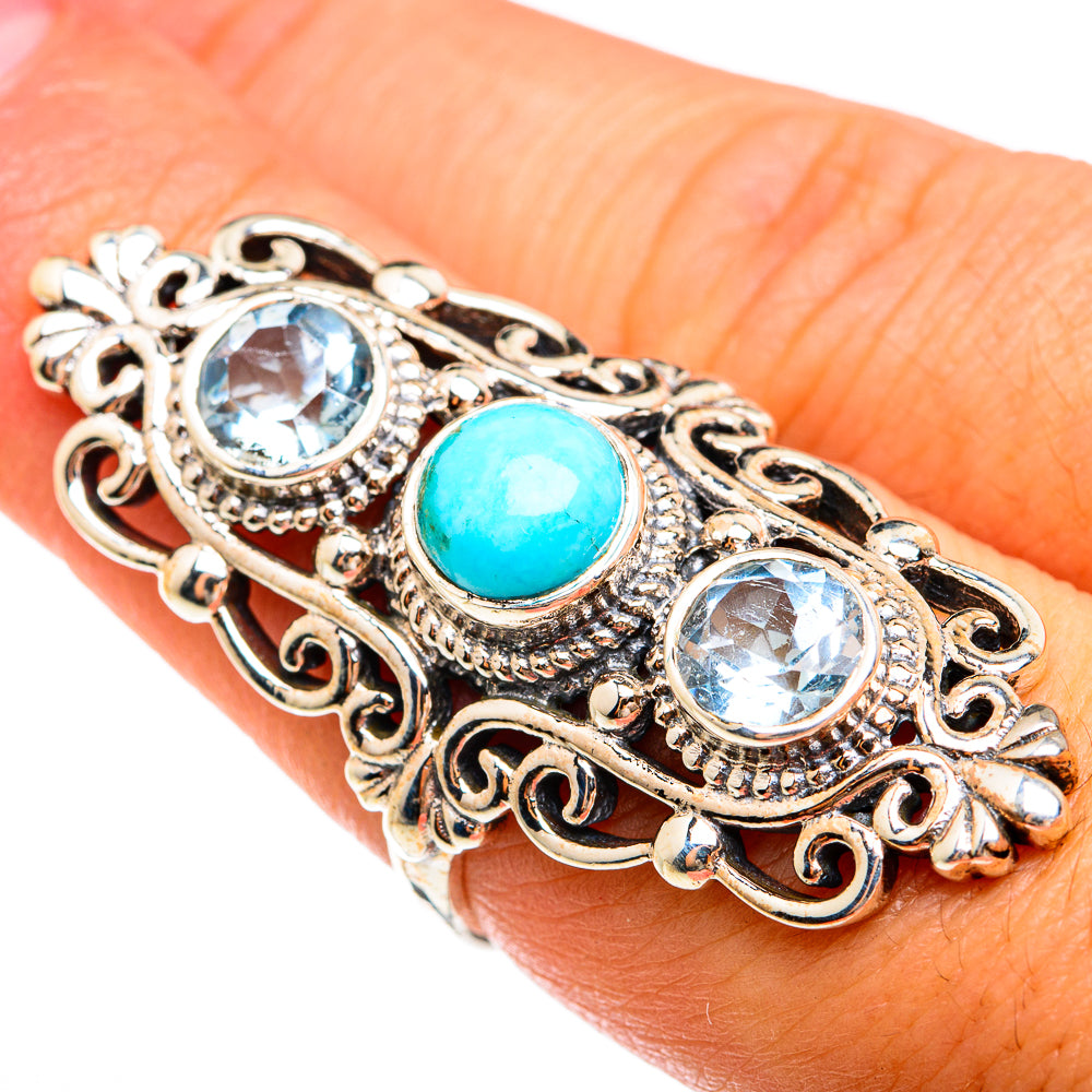 Arizona Turquoise Rings handcrafted by Anasilvercos - RING74693