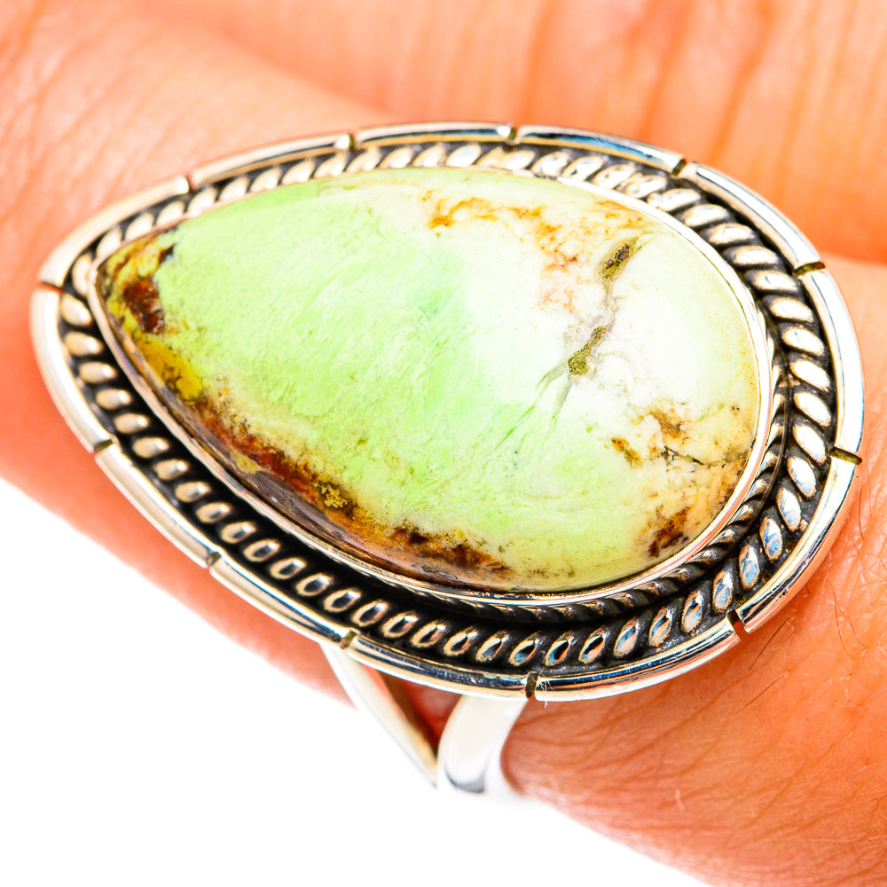 Lemon Chrysoprase Rings handcrafted by Anasilvercos - RING74694