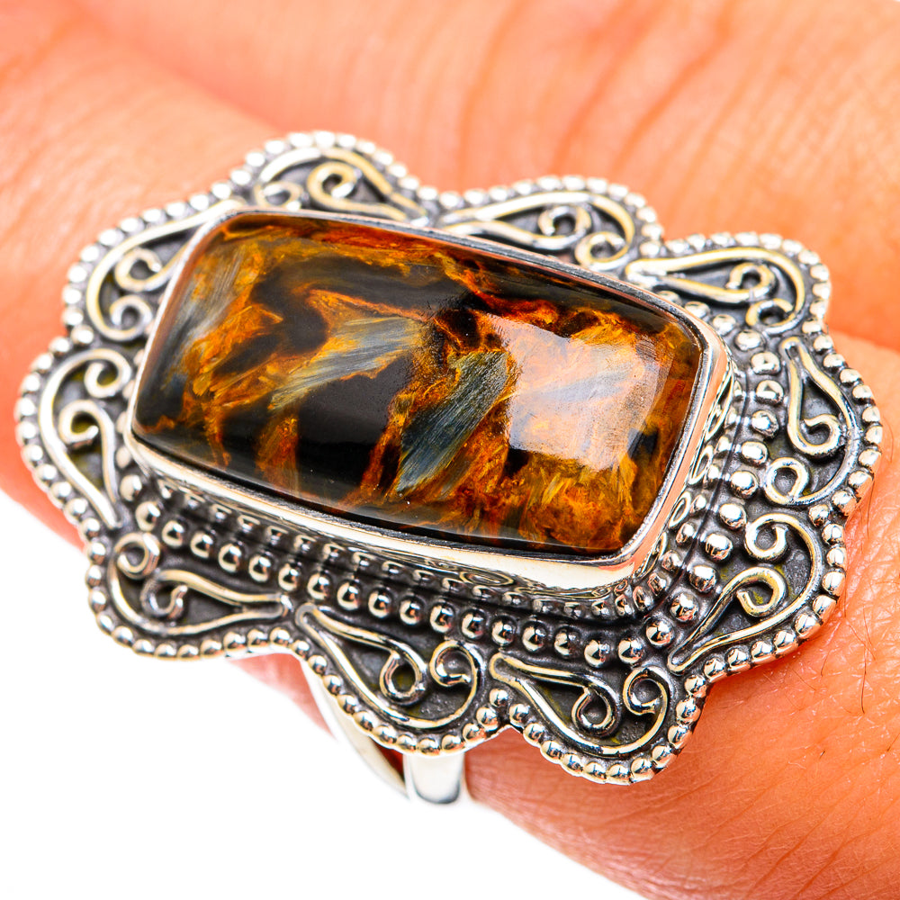 Golden Pietersite Rings handcrafted by Anasilvercos - RING74700