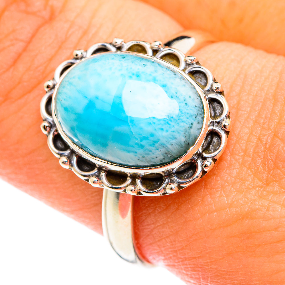 Larimar Rings handcrafted by Anasilvercos - RING74753