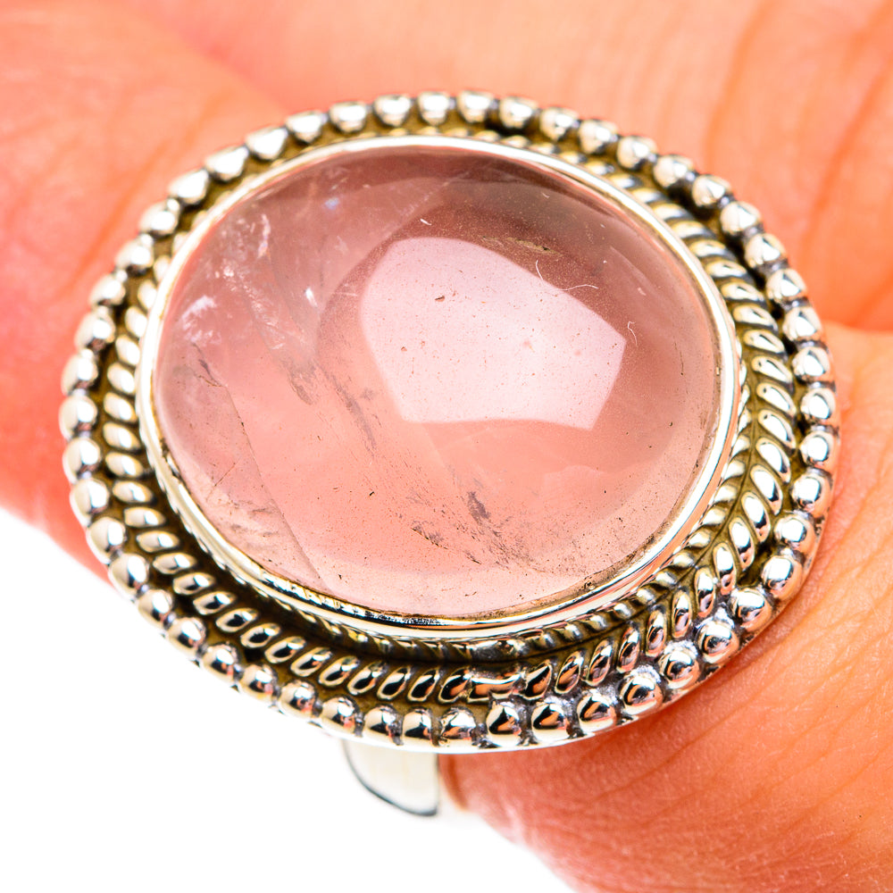 Rose Quartz Rings handcrafted by Anasilvercos - RING74764