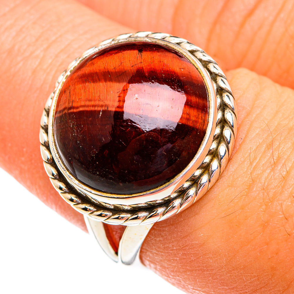 Red Tiger Eye Rings handcrafted by Anasilvercos - RING74805