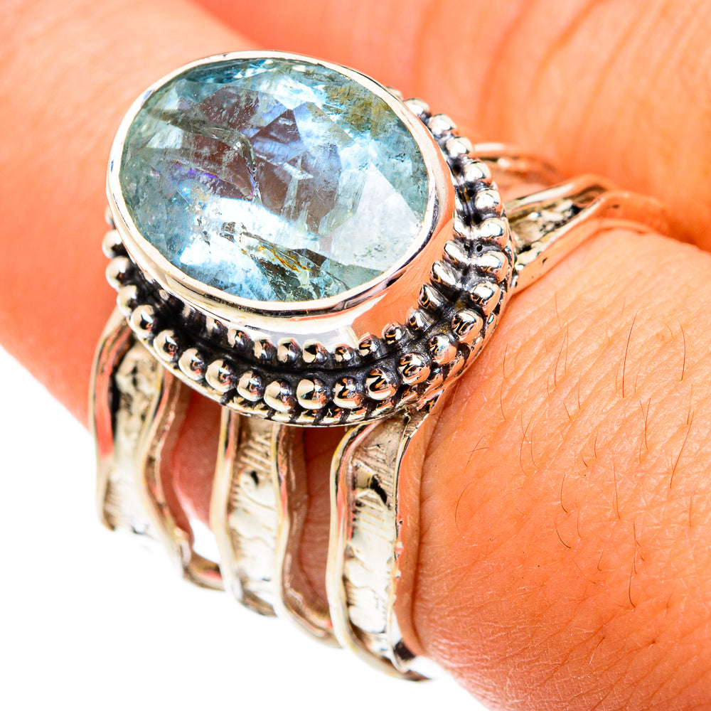 Aquamarine Rings handcrafted by Anasilvercos - RING74915