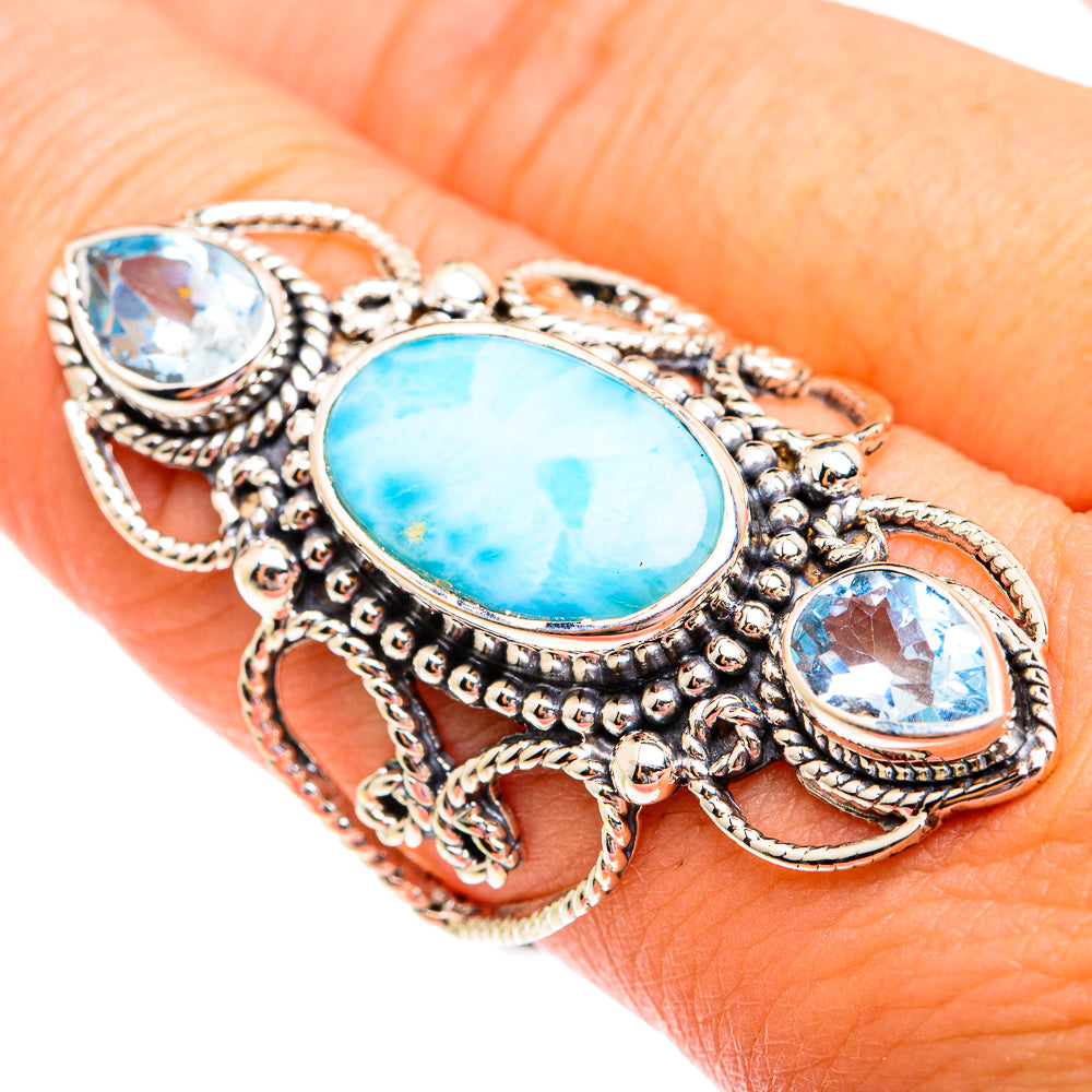 Larimar Rings handcrafted by Anasilvercos - RING74918