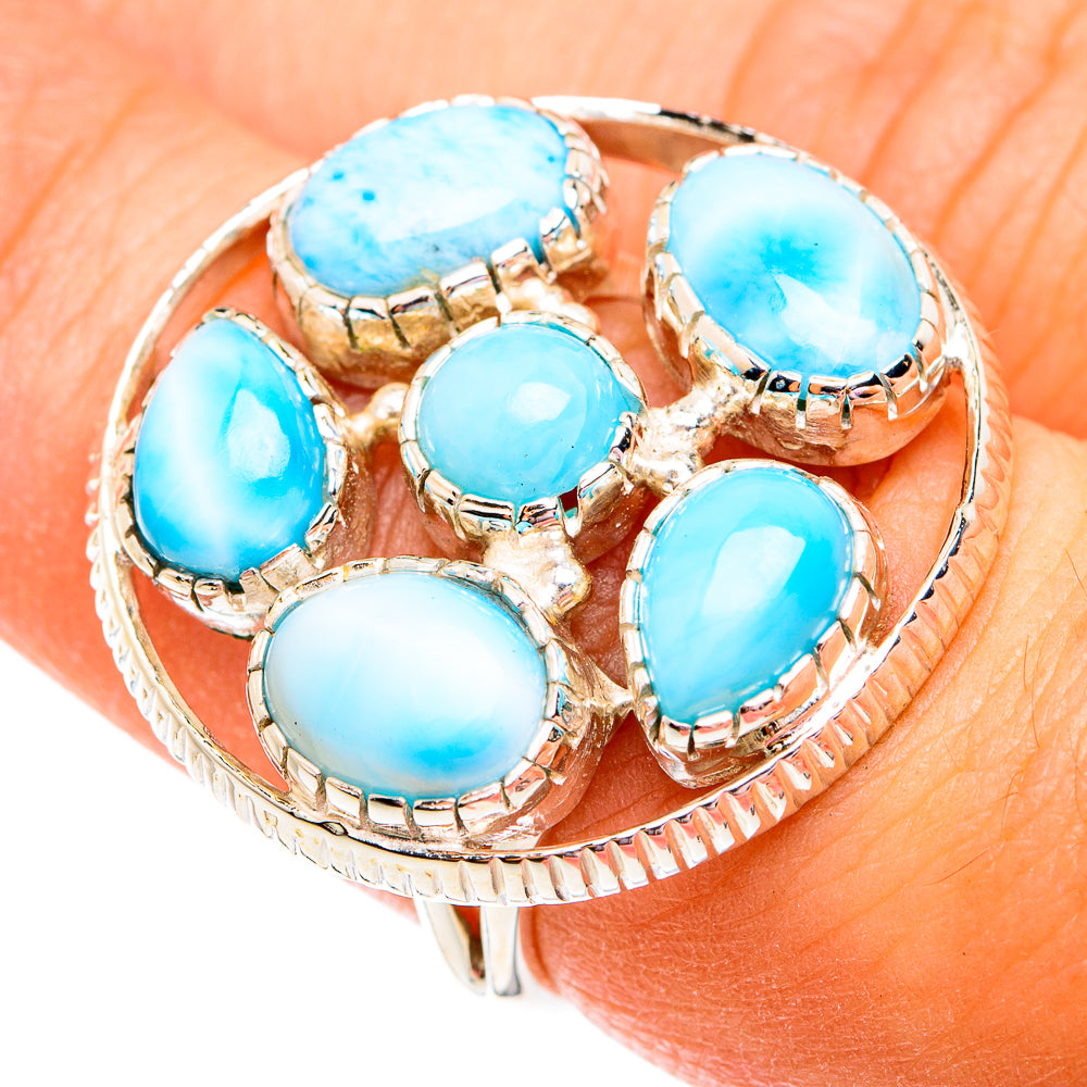 Larimar Rings handcrafted by Anasilvercos - RING74920