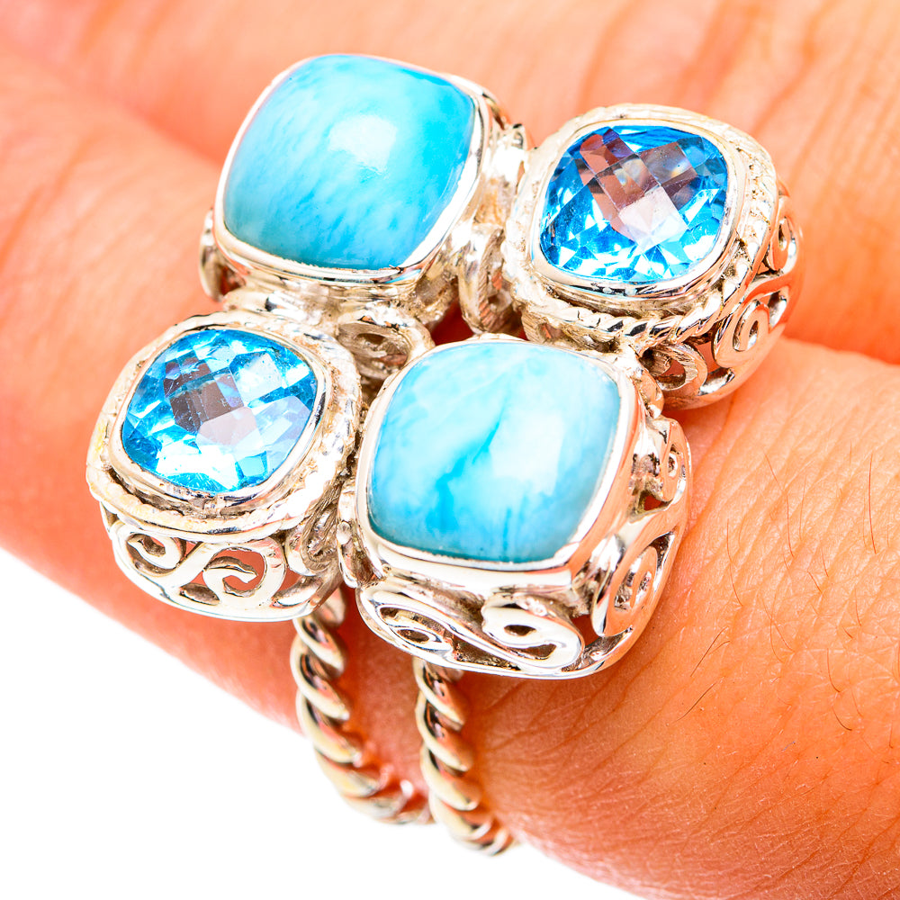Larimar Rings handcrafted by Anasilvercos - RING74925
