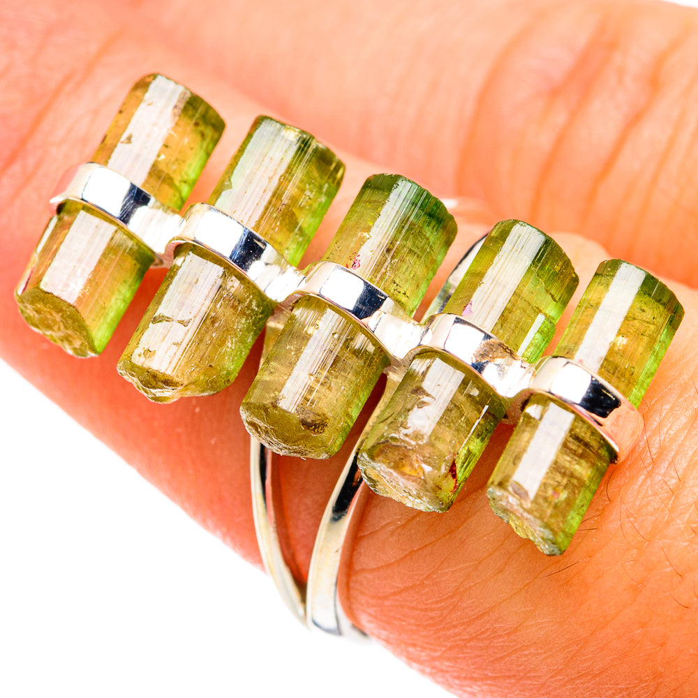 Green Tourmaline Rings handcrafted by Anasilvercos - RING74929
