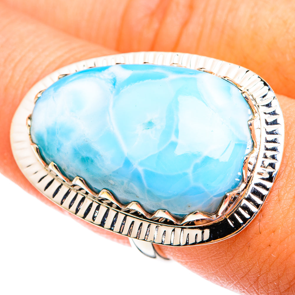 Larimar Rings handcrafted by Anasilvercos - RING74945