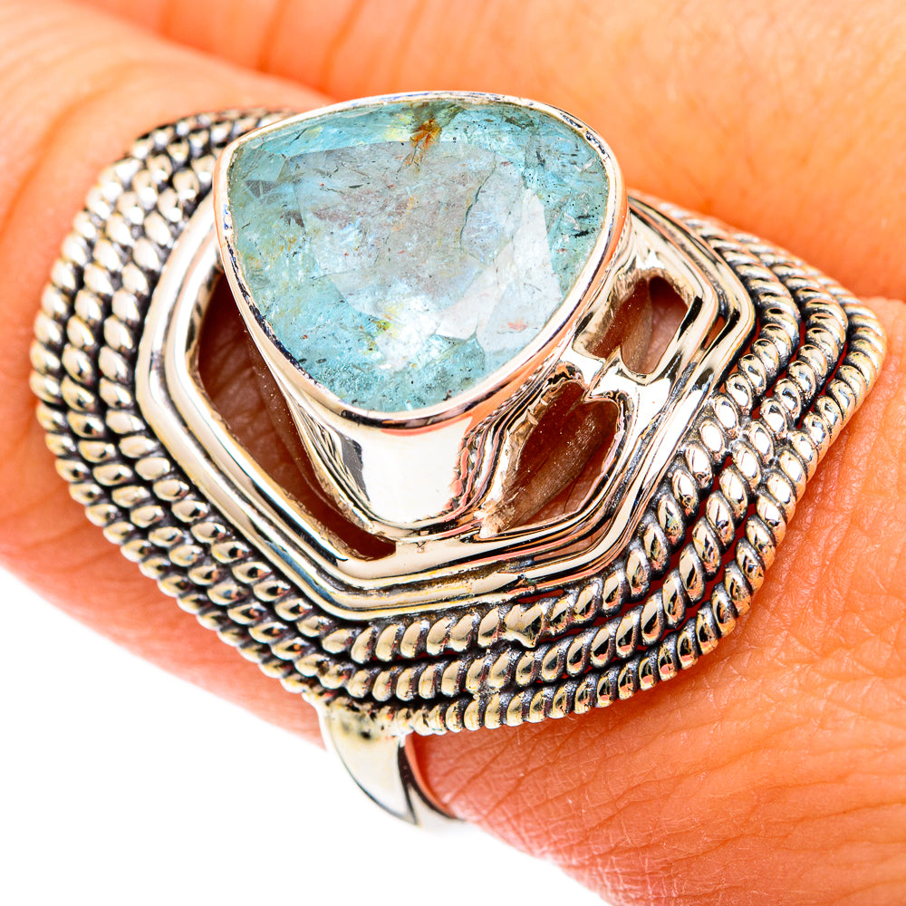 Aquamarine Rings handcrafted by Anasilvercos - RING74946