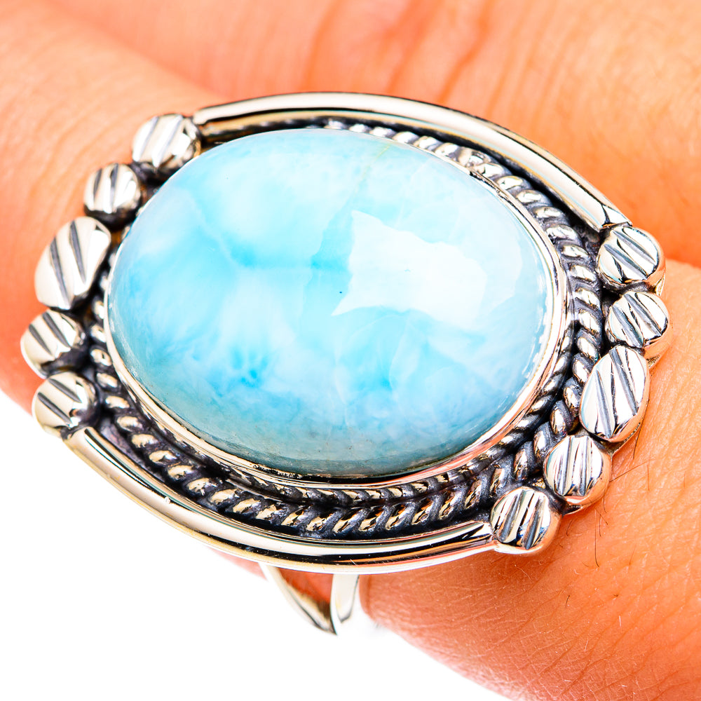 Larimar Rings handcrafted by Anasilvercos - RING74949
