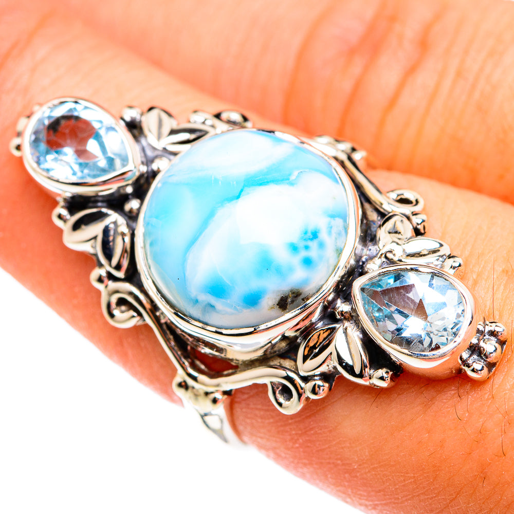 Larimar Rings handcrafted by Anasilvercos - RING74962