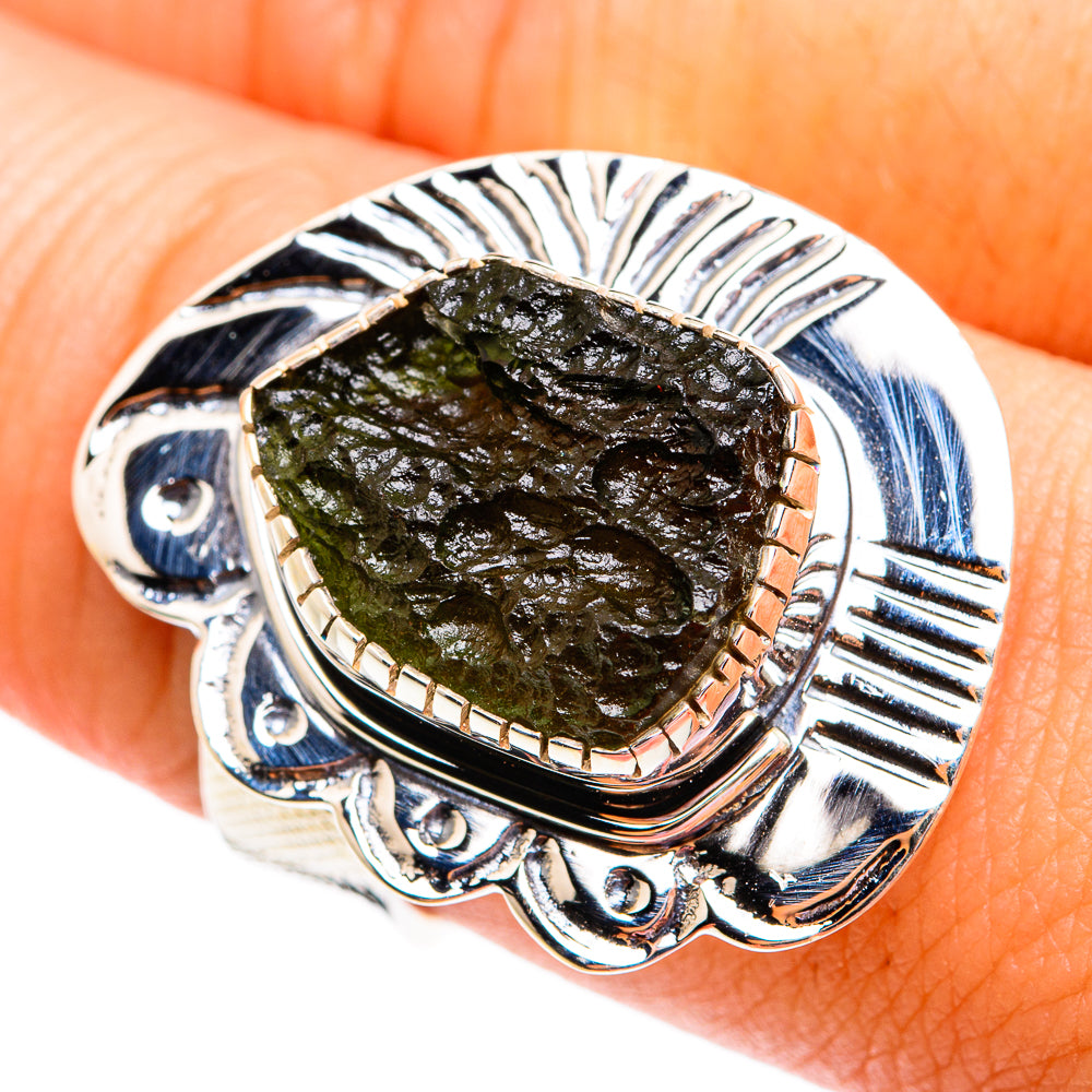 Czech Moldavite Rings handcrafted by Anasilvercos - RING74968