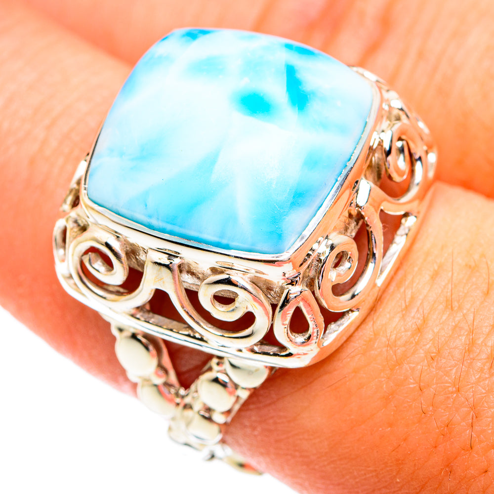 Larimar Rings handcrafted by Anasilvercos - RING75000